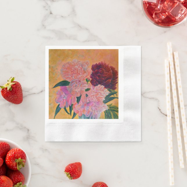 Pink Peony bouquet  Napkin (Insitu)