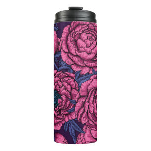 Pink peony bouquet thermal tumbler