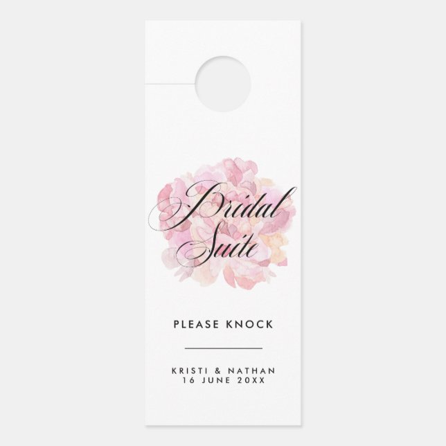 Pink Peony Bridal Suite Wedding Door Sign (Front)
