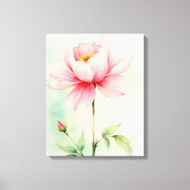 Pink Peony Canvas Print (Front)