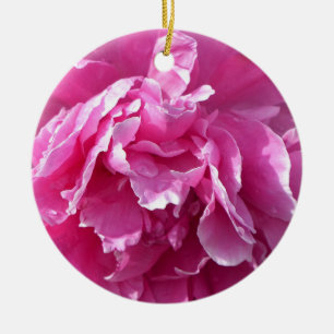 Pink Peony Ceramic Ornament