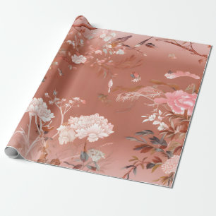 Pink Peony Chinoiserie Wrapping Paper