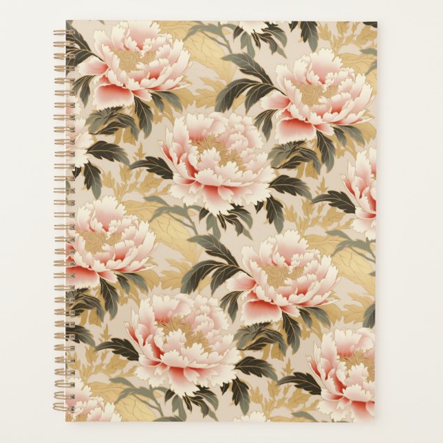 Pink Peony Chiyogami Planificateur (Devant)