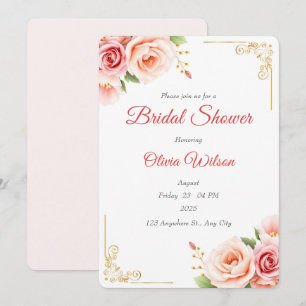 Pink Peony Floral Bridal Shower Invitation