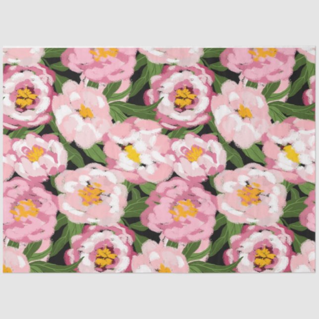 Pink peony floral decoupage  tissue paper (Front)