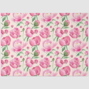 Pink peony floral decoupage  tissue paper