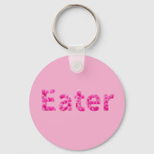 Pink Peony Floral Eater Keychain