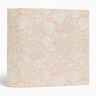 Pink Peony Floral Pattern Binder