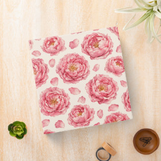 Pink Peony Floral Pattern Binder