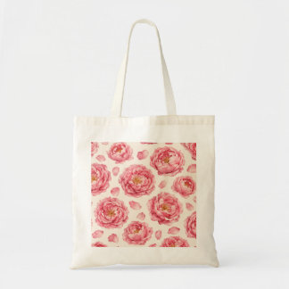 Pink Peony Floral Pattern Tote Bag
