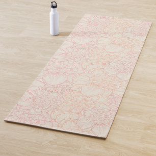 Pink Peony Floral Pattern Yoga Mat