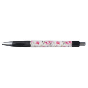 Pink Peony Floral Pen