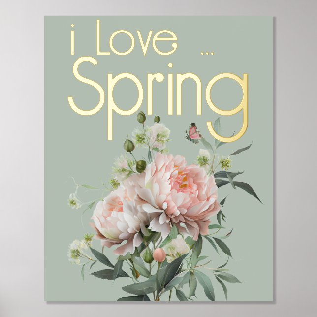 Pink Peony Floral Spring  Foil Prints (Front)