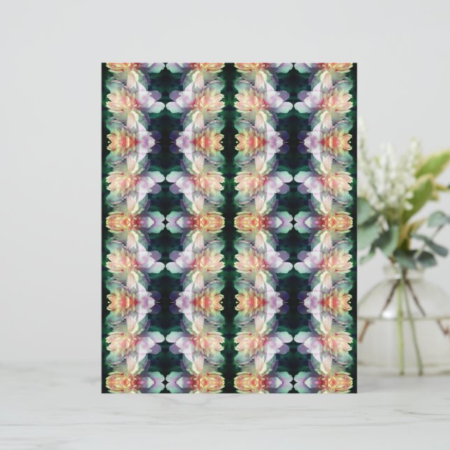 Pink Peony Flower Abstract Scrapbook Paper (Standing Front)