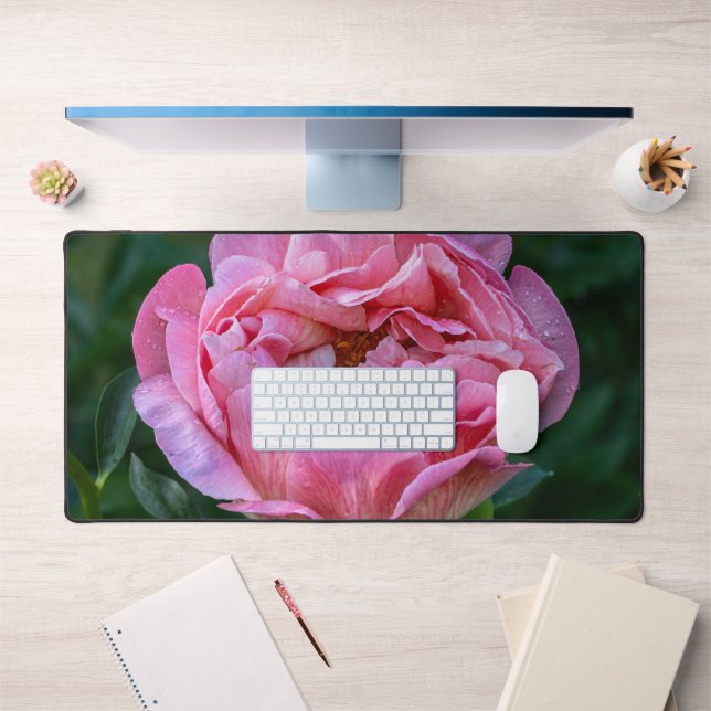 Pink Peony Flower, Canadian Photography Desk Mat (Office 1)