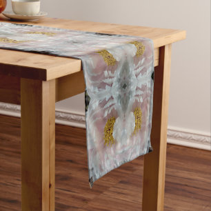 Pink Peony Flower Centre Abstract Pattern     Short Table Runner