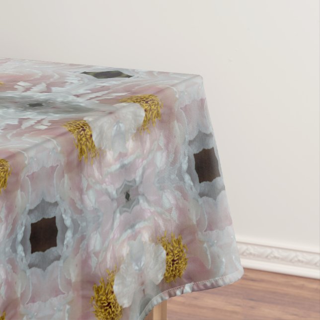 Pink Peony Flower Centre Abstract Pattern    Tablecloth (In Situ)