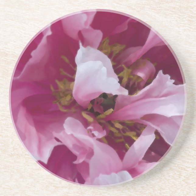 Pink Peony Flower Coaster (Front)