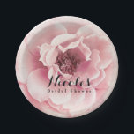 Pink Peony Flower Elegant Floral Custom Wedding Paper Plate<br><div class="desc">Pink Peony Flower Elegant Floral Custom Wedding Plates.
Matching items available. Customize with any text.</div>