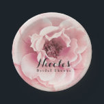 Pink Peony Flower Elegant Floral Custom Wedding Paper Plate<br><div class="desc">Pink Peony Flower Elegant Floral Custom Wedding Plates.
Matching items available. Customize with any text.</div>