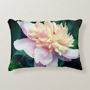 Pink Peony Flower In Bloom Close Up  Accent Pillow