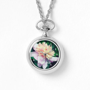 Pink Peony Flower In Bloom Close Up Personalized  Watch