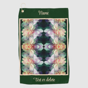 Pink Peony Flower Multiplied Abstract Personalized Golf Towel