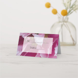 Pink Peony Flower Wedding Place Card