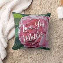 Pink Peony flower with green leaves and words