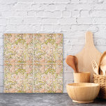 Pink Peony Flowers Alphonse Mucha Tile<br><div class="desc">A decorative ceramic tile with the watercolor, Peonies by Alphonse Mucha (1860-1939). A floral pattern originally designed by Mucha for fabric with pink flowers.</div>