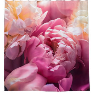 Pink peony flowers as floral art background, botan