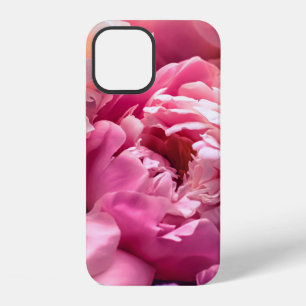 Pink peony flowers as floral art background, botan iPhone 12 case