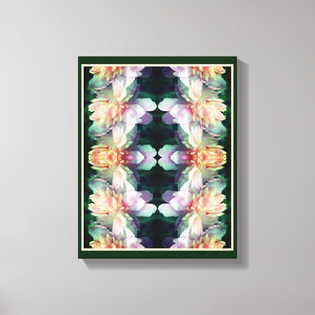 Pink Peony Flowers Multiplied Abstract Canvas Print (Front)