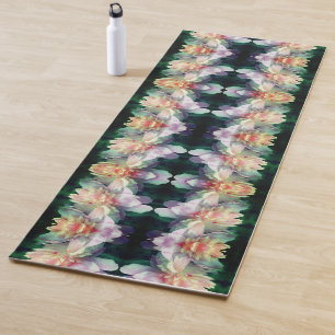 Pink Peony Flowers Multiplied Abstract Yoga Mat
