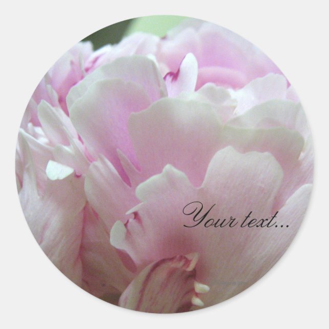 Pink Peony Flowers Wedding Invitation Seals (Front)