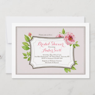 Pink Peony Frame 2 Invitation