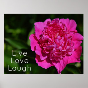Pink Peony Garden Flower Motivational Poster