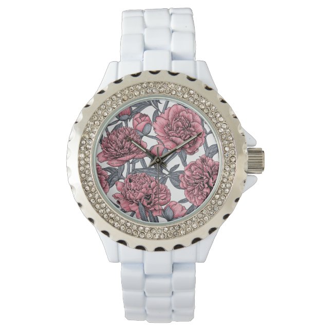 Pink peony garden watch (Front)
