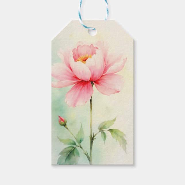 Pink Peony Gift Tags (Front)
