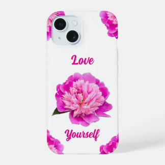 Pink Peony Love Yourself Phone Case