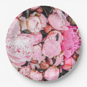 Pink Peony Party Design Paper Plate
