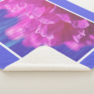 Pink Peony Pastel Flower Stylized Throw Blanket