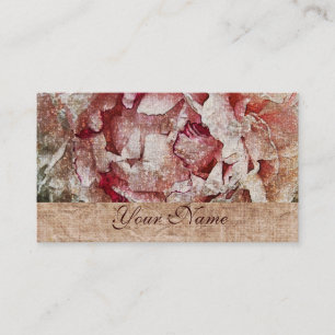 pink peony petals business card template