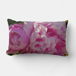 Pink Peony photo cottage farmhouse floral garden Lumbar Pillow