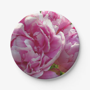 Pink Peony photo cottage farmhouse floral garden Paper Plate