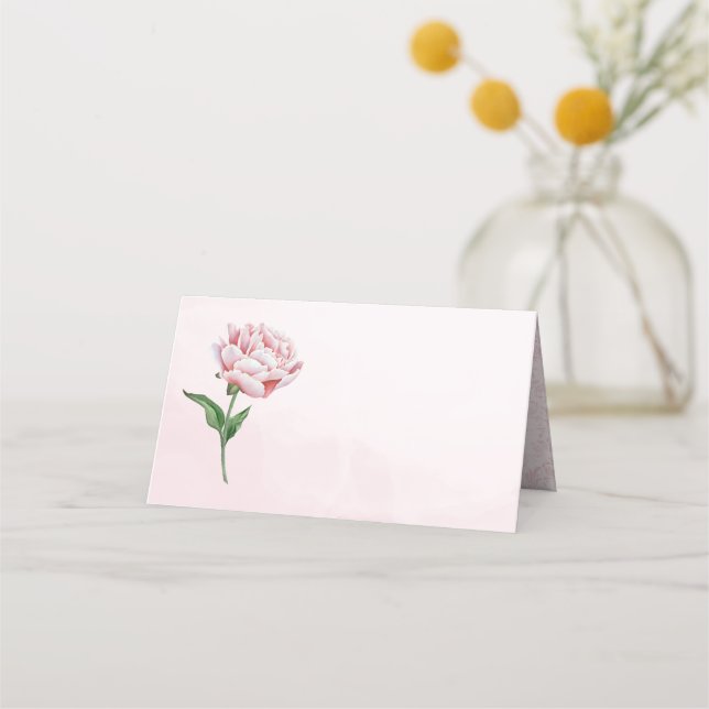 Pink Peony Place Cards (Front)