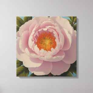 Pink Peony Portrait  Canvas Print