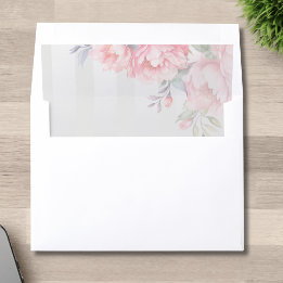 Pink Peony & Soft Grey Striped Floral Wedding
