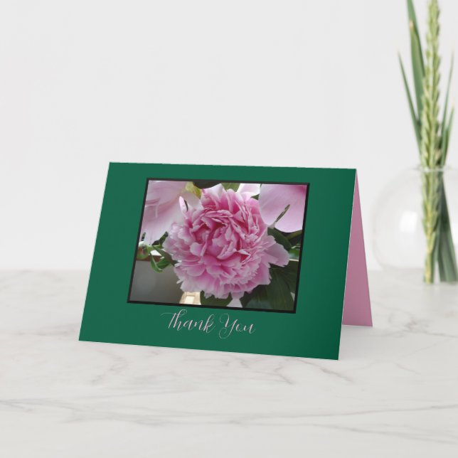 Pink Peony Thank You Card (Front)