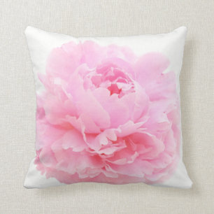 pink peony throw pillow